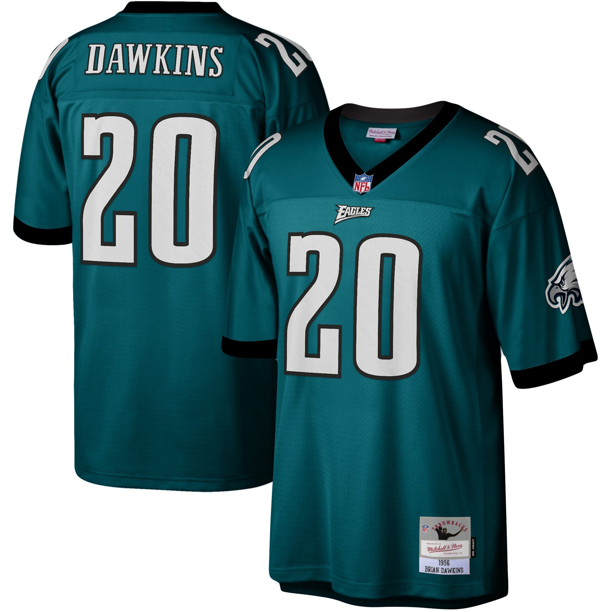 Brian Dawkins Philadelphia Eagles Legacy Replica Jersey - Black/Green
