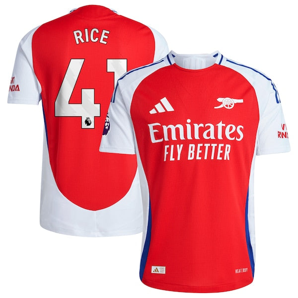 Declan Rice Arsenal adidas 2024/25 Home Authentic Player Jersey – Red