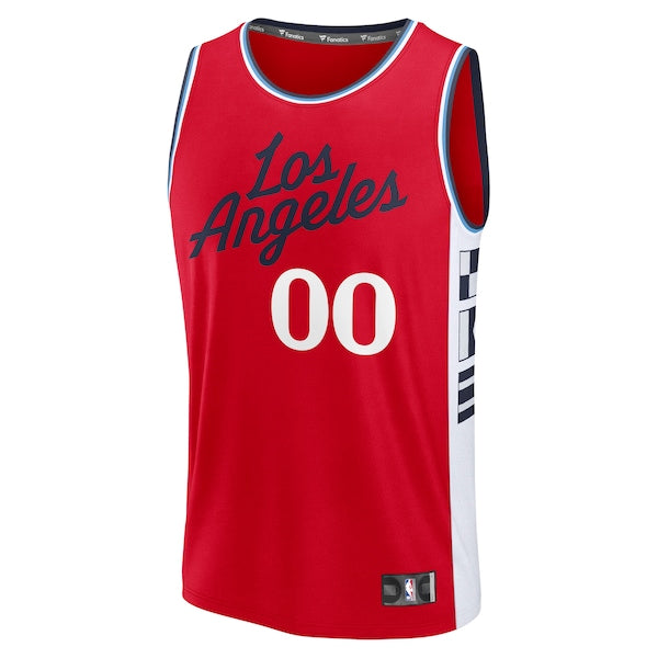 LA Clippers  Youth Fast Break Custom Replica Jersey - Red  - Statement Edition/White/Navy