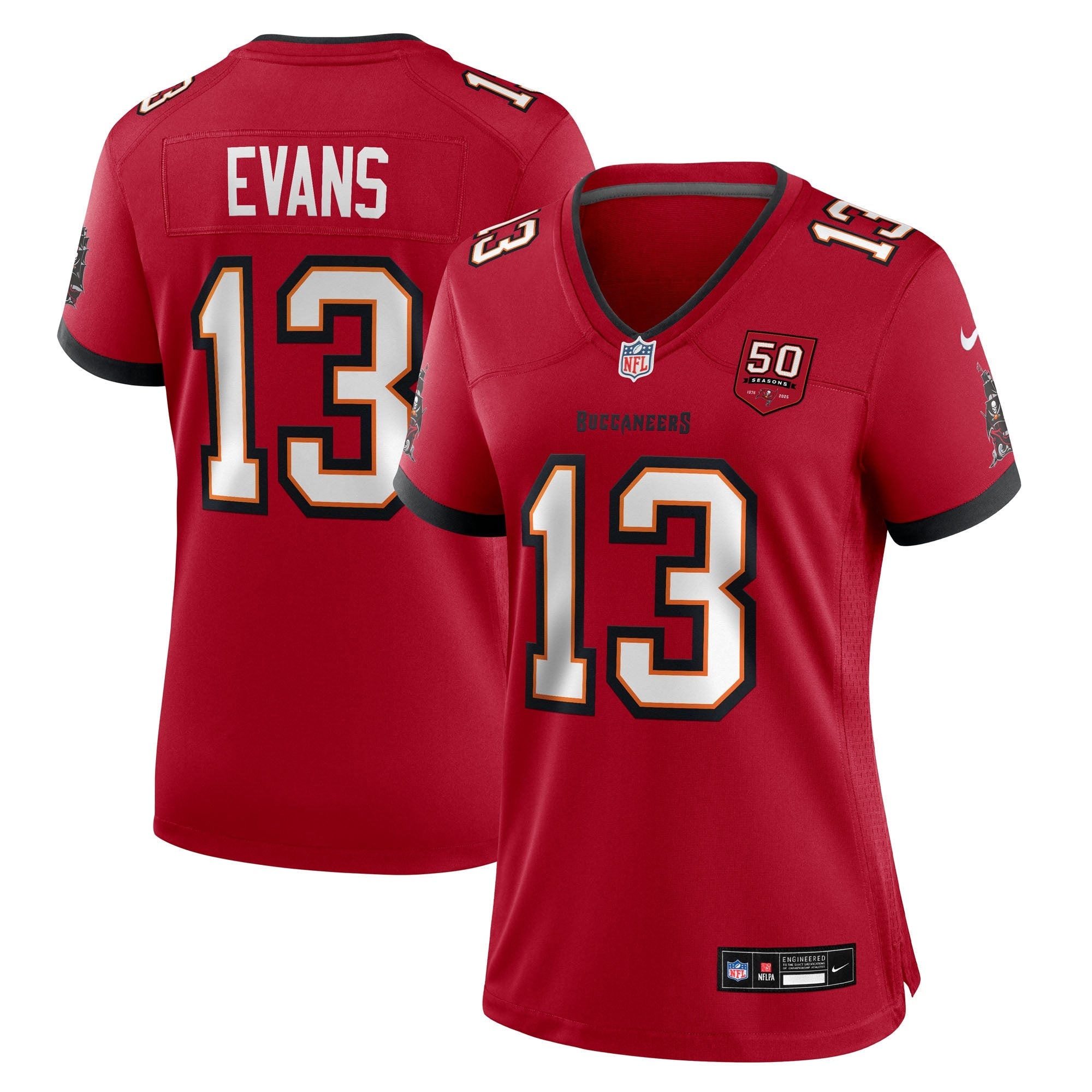 Mike Evans Tampa Bay Buccaneers Nike Women's 50th Season White Game Jersey - White/Red