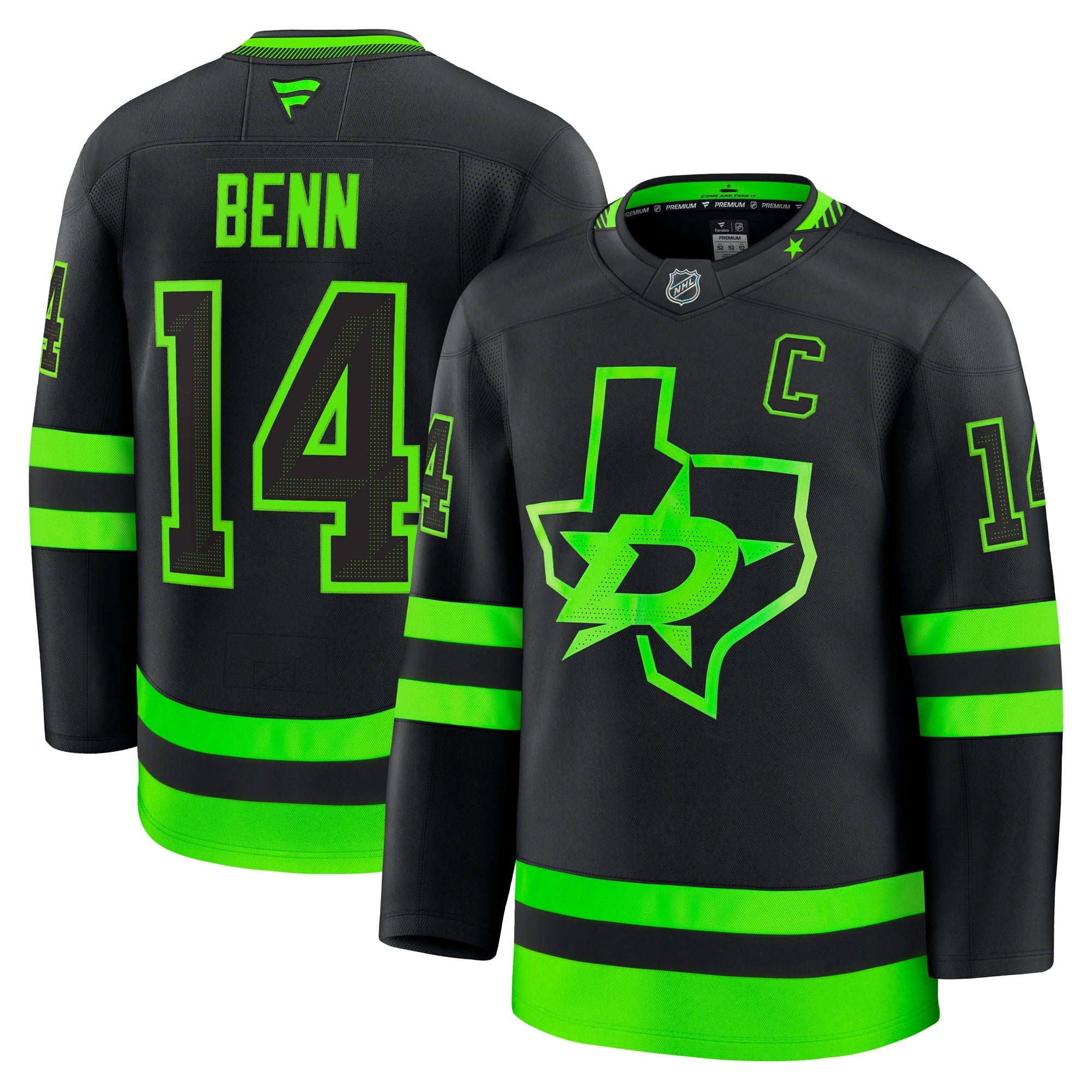 Jamie Benn Dallas Stars  Home Premium Jersey - Kelly Green/Black