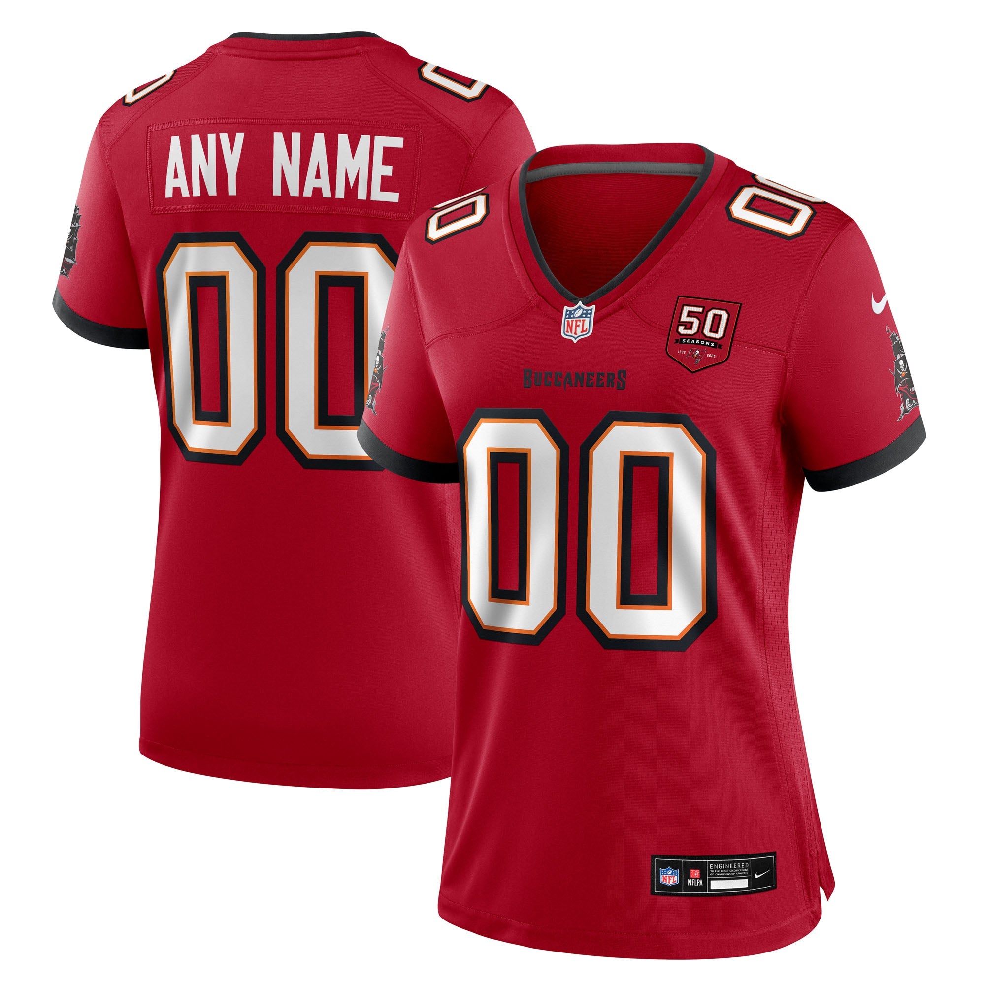 '76 Tampa Bay Buccaneers Nike Women's 50th Season Alternate Custom Game Jersey - White/Red