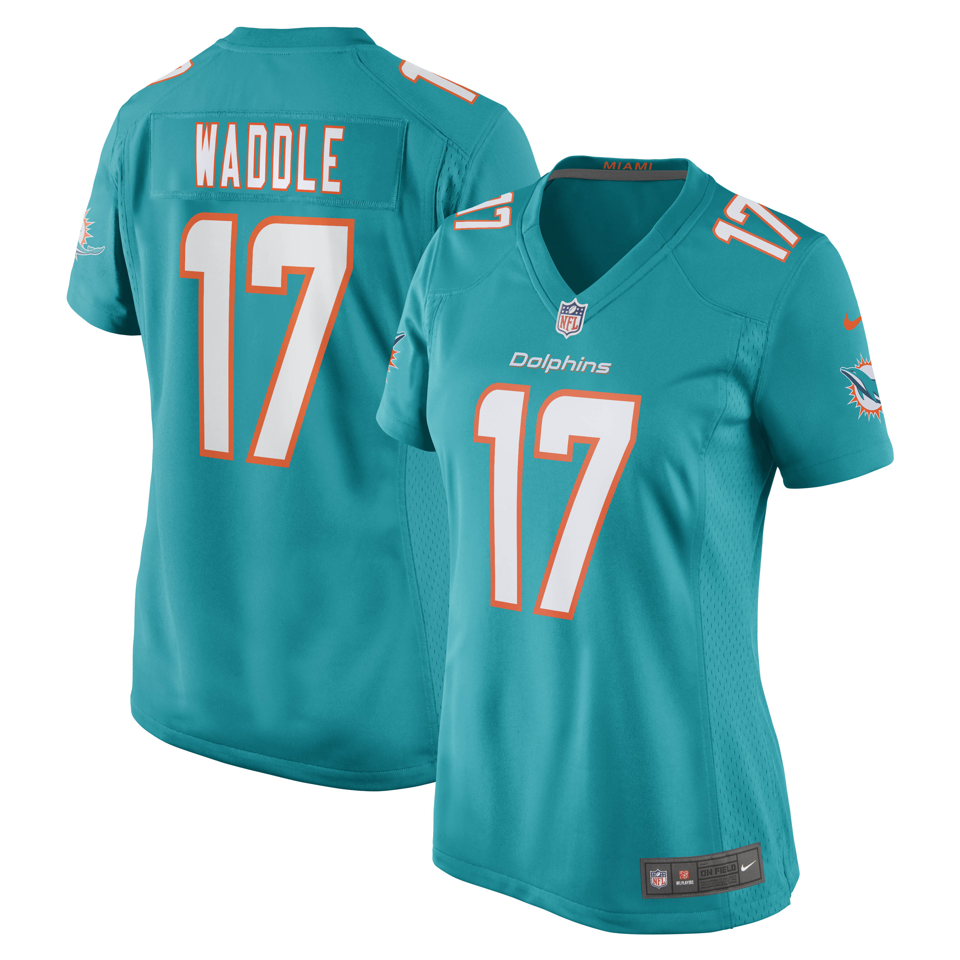Jaylen Waddle Miami Dolphins Nike Women's Game Jersey - White/Aqua