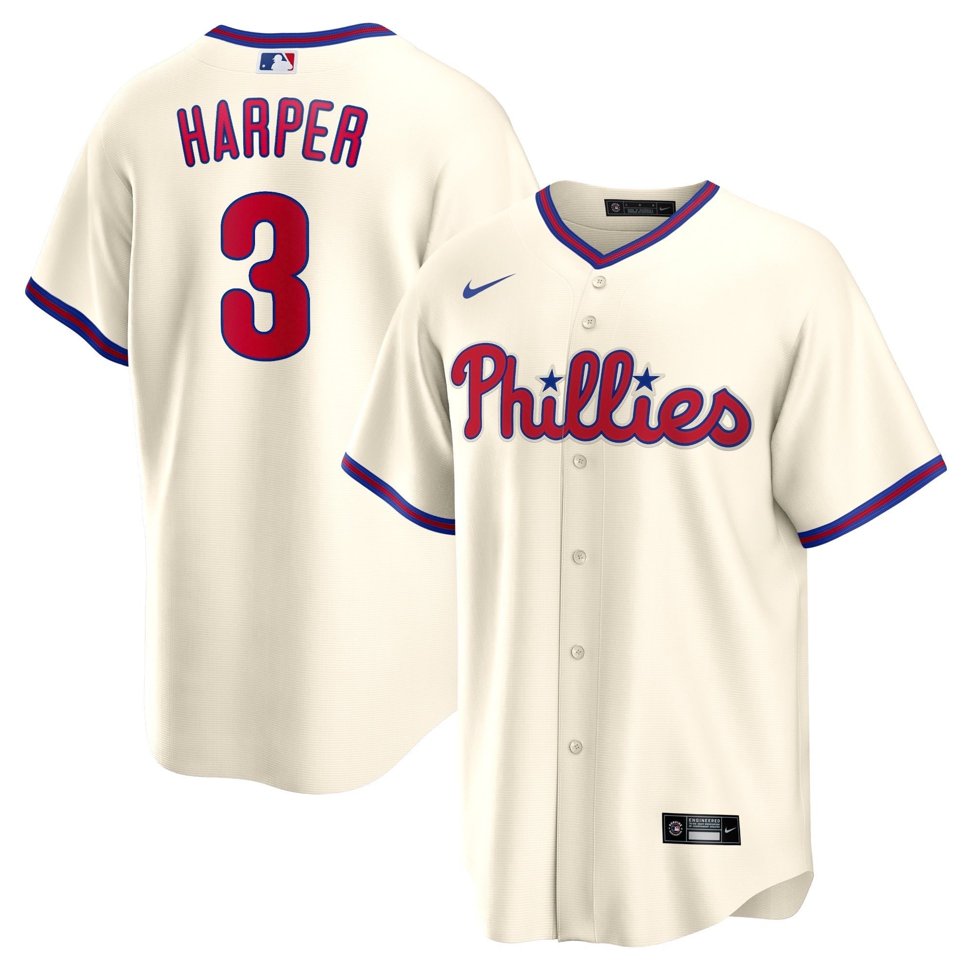 Bryce Harper Philadelphia Phillies Nike Home Replica Player Name Jersey - White/Cream/Red