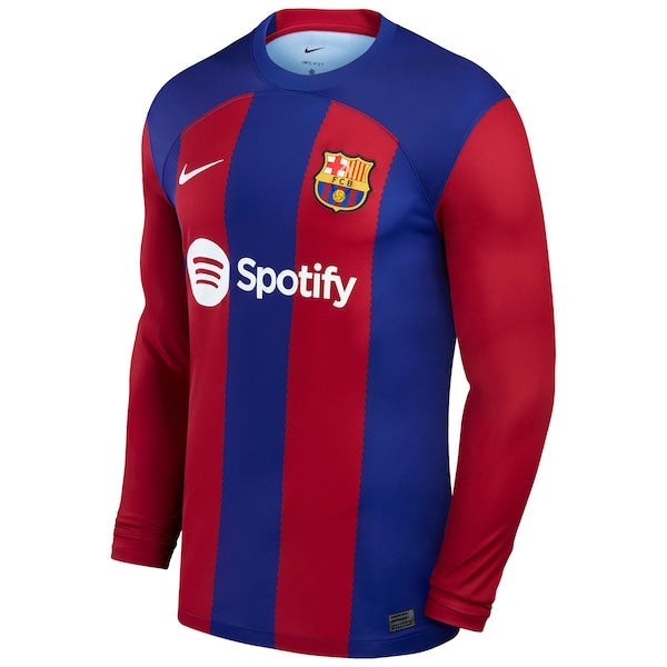 Barcelona Nike 2023 Home Replica Custom Long Sleeve Jersey - Royal