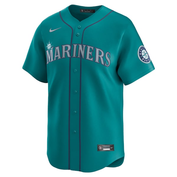 Men's Seattle Mariners  Nike Alternate Limited Custom Jersey- Teal/White