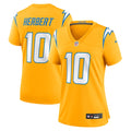 Justin Herbert Los Angeles Chargers Nike Women's Alternate Charger Power Game Jersey - Gold/Navy