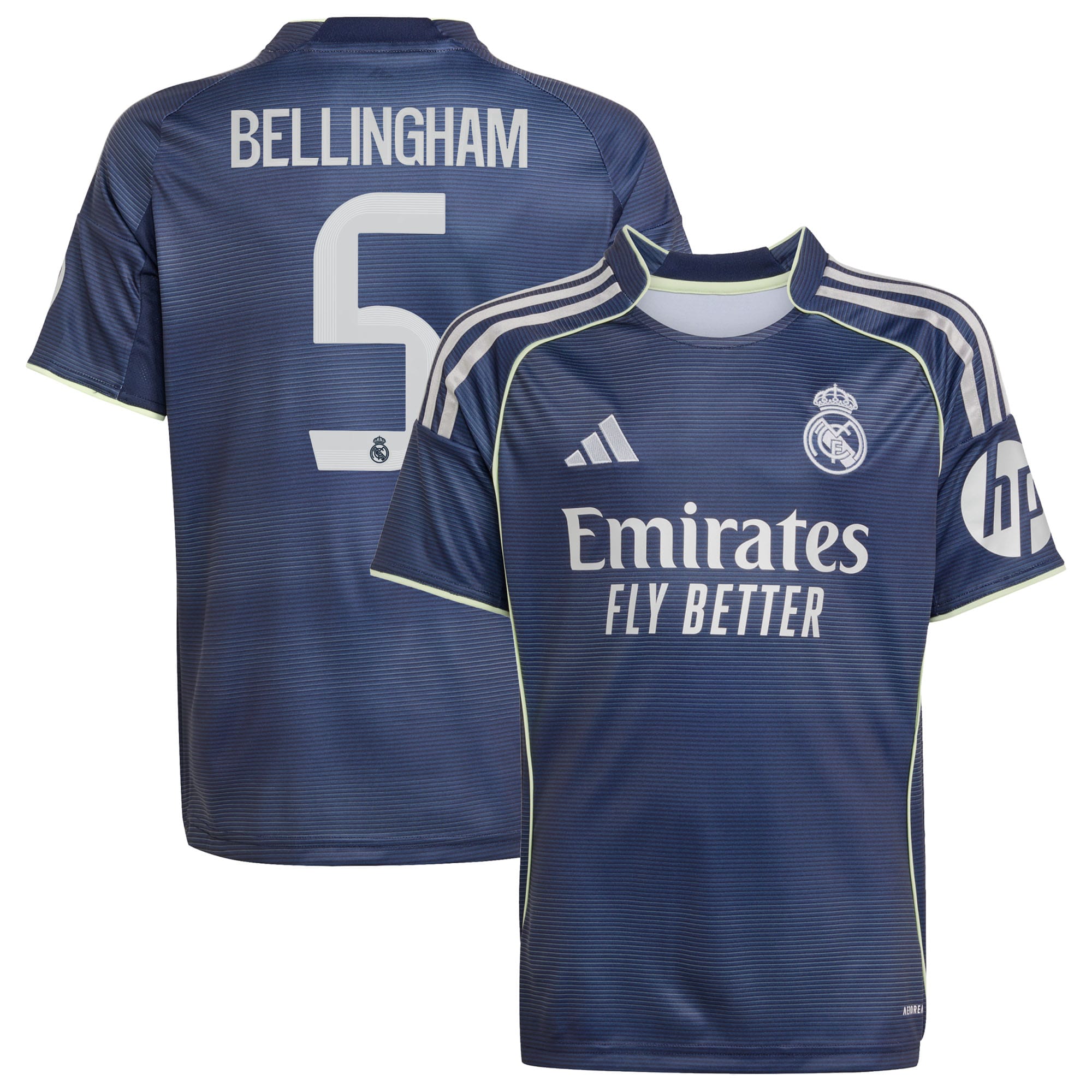 Jude Bellingham Los Merengues adidas Youth 2025/26 Home Replica Jersey - White/Blue