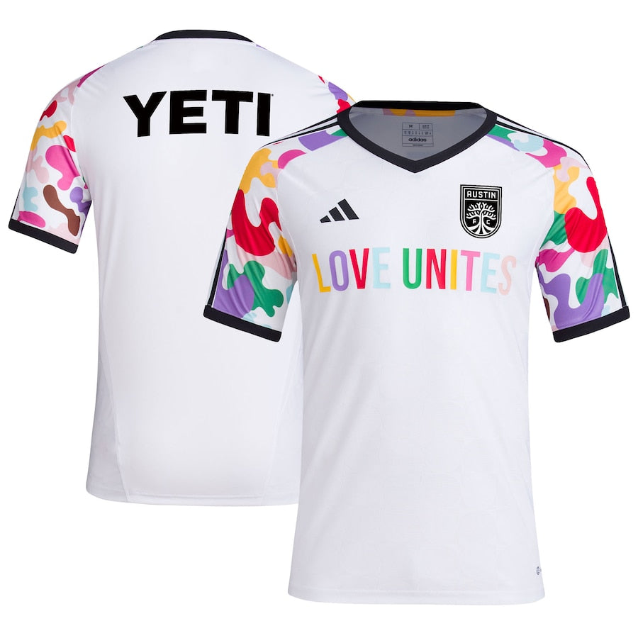 Austin FC adidas 2023 Pride Pre-Match Top - White