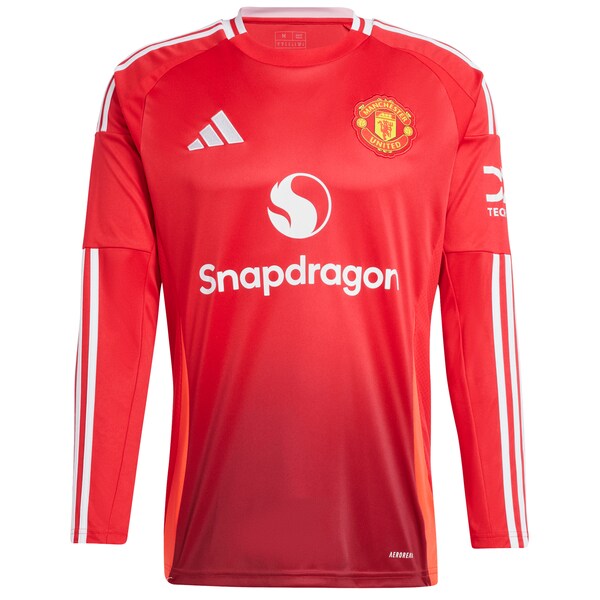 Bruno Fernandes Manchester United 2024/25 Home Long Sleeve Replica Player Jersey - Red