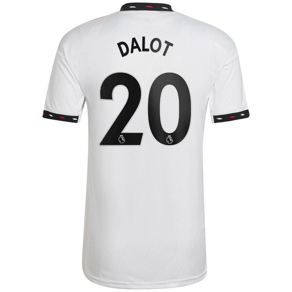 Diogo Dalot Manchester United adidas 2022/23 Away Replica Player Jersey - White