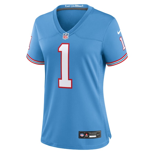 Cam Ward Tennessee Titans Nike Women's 2025 NFL Draft 2nd Alternate Game Jersey - Light Blue
