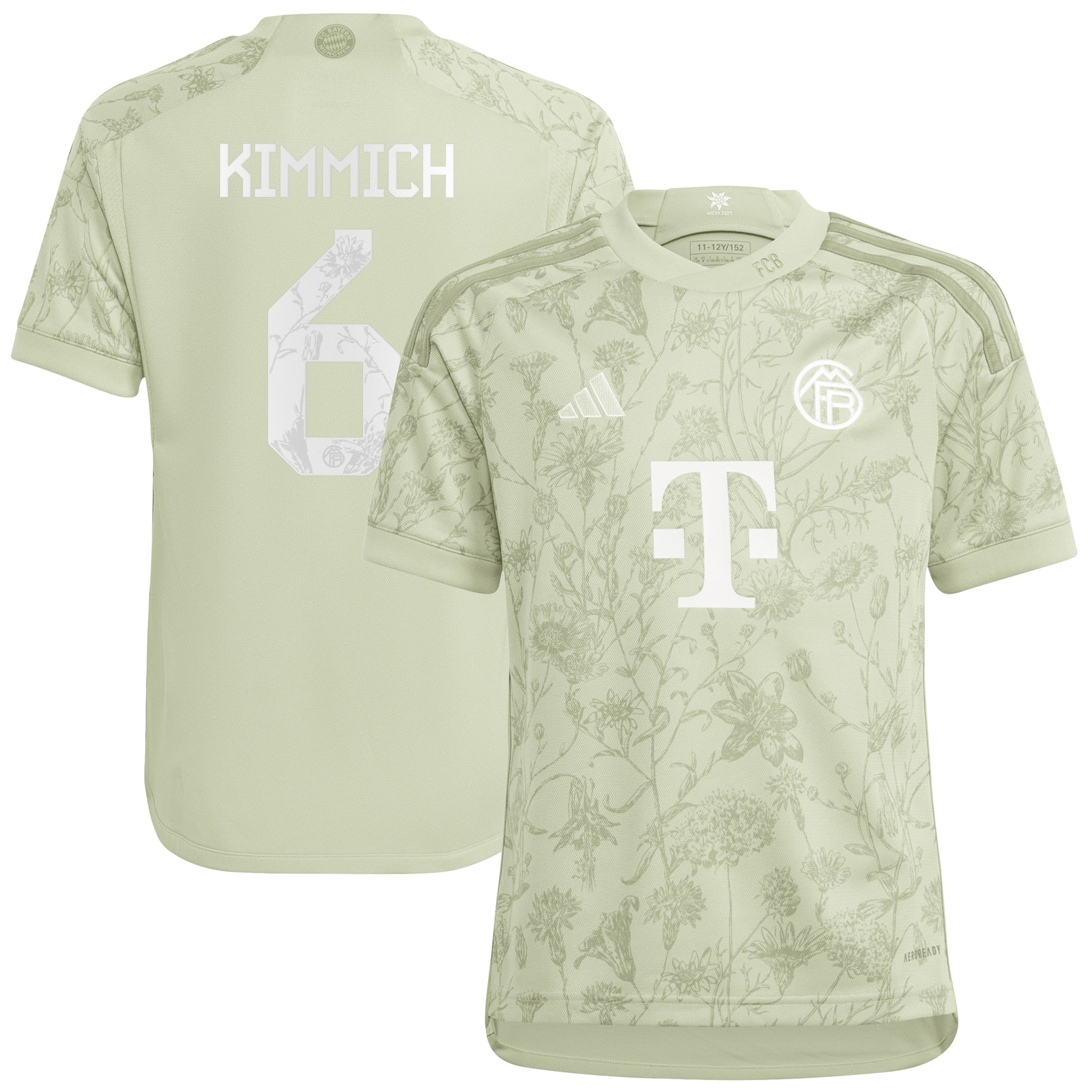 Joshua Kimmich Bayern Munich adidas Youth 2023/24 Home Replica Jersey - White/Green
