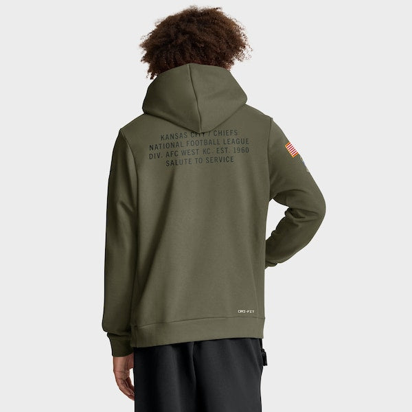 Kansas City Chiefs Nike 2025 Salute to Service Sideline Standard Issue Dri-FIT Hoodie - Olive