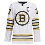 Patrice Bergeron Boston Bruins adidas Away Primegreen Authentic Player Jersey - White/Black
