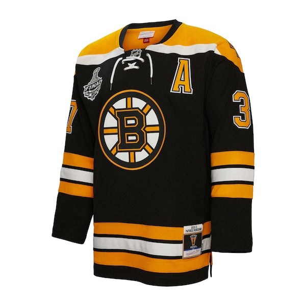 Patrice Bergeron Boston Bruins Big & Tall 2010 Alternate Captain Patch Blue Line Player Jersey - Black