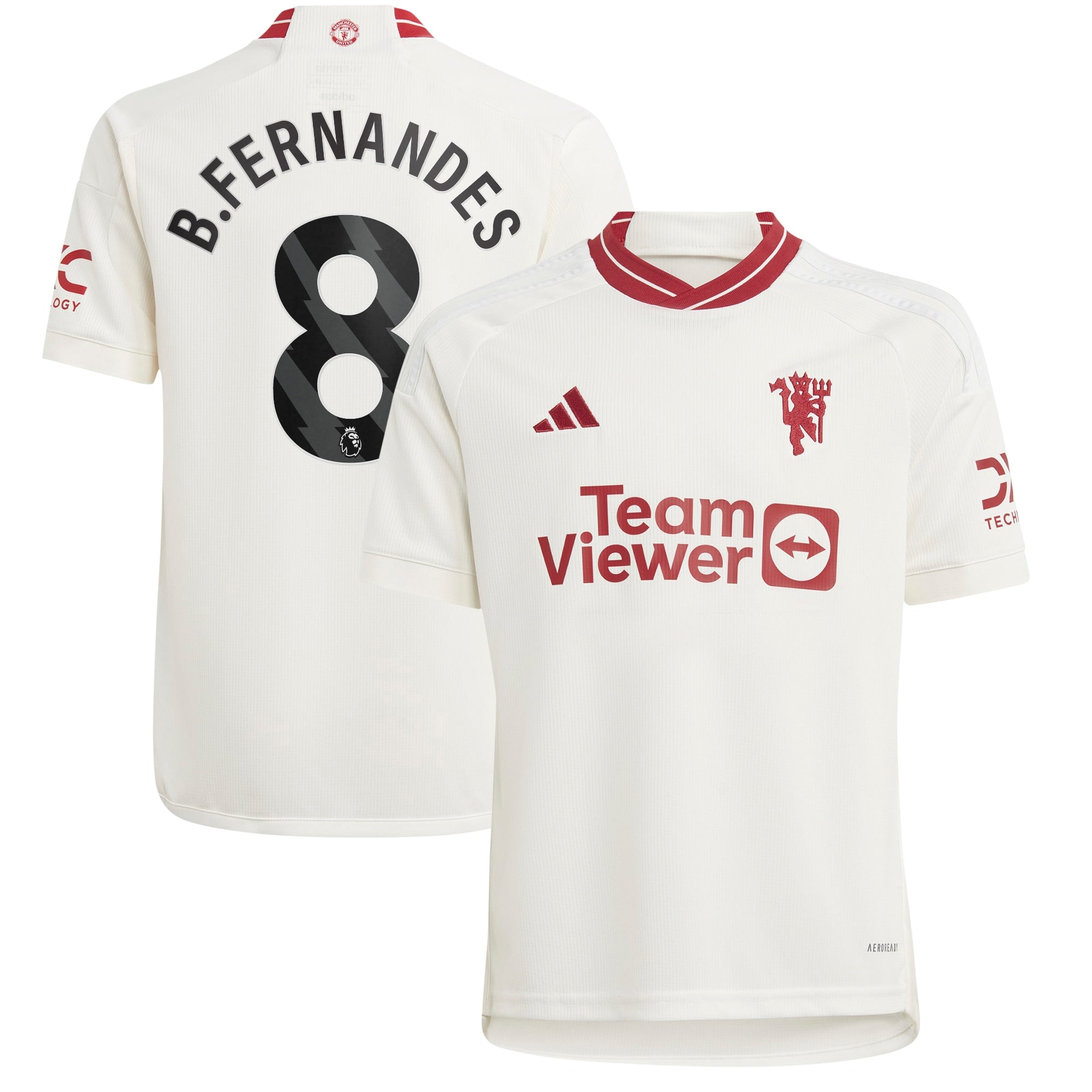 Bruno Fernandes Manchester United adidas Youth 2023/24 Away Replica Player Jersey - Green/White