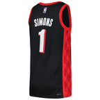 Anfernee Simons Portland Trail Blazers Nike Swingman Player Jersey - City Edition - Black/Red