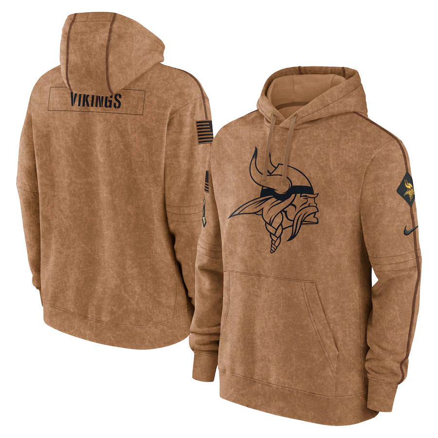 Minnesota Vikings Men's Nike Brown 2023 Salute To Service Club Pullover Hoodie