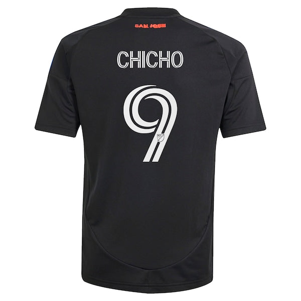 Cristian Arango San Jose Earthquakes adidas Youth 2025 Headliner Replica Player Jersey - Black