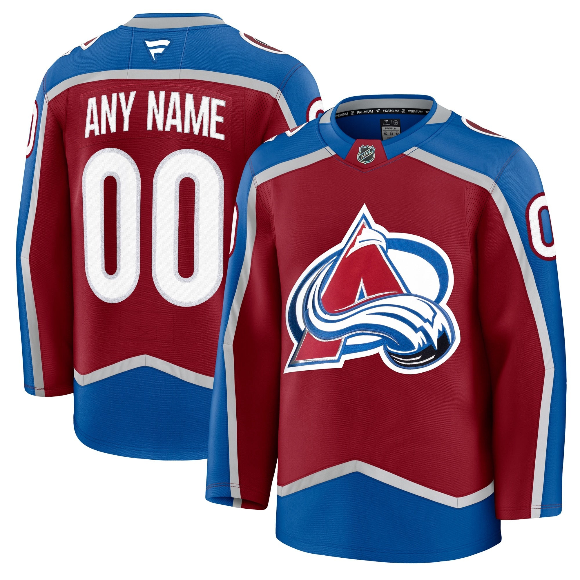 Colorado Avalanche  Away Premium Custom Jersey - White/Navy/Burgundy