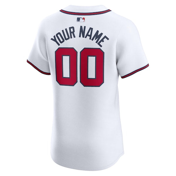 Atlanta Braves Nike Home Elite Custom Jersey - White
