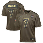 C.J. Stroud Houston Texans Nike Youth 2025 Salute to Service Game Jersey - Olive