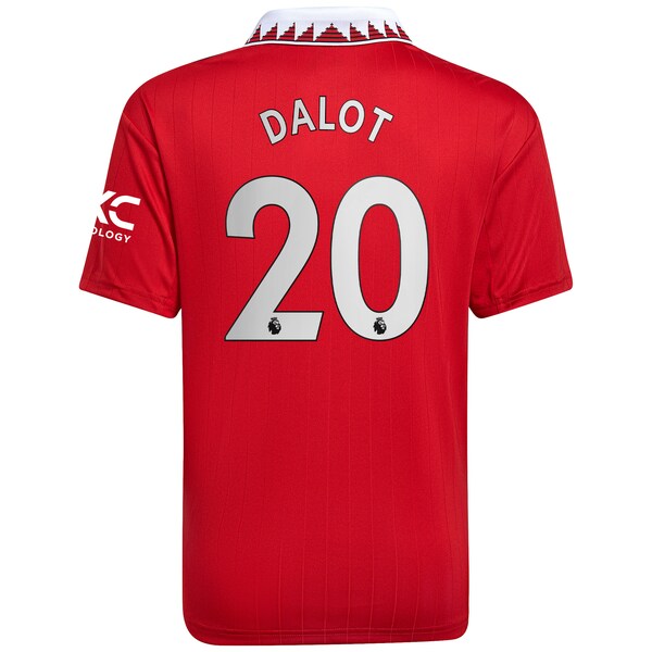 Diogo Dalot Manchester United adidas Youth 2022/23 Home Replica Player Jersey - Red