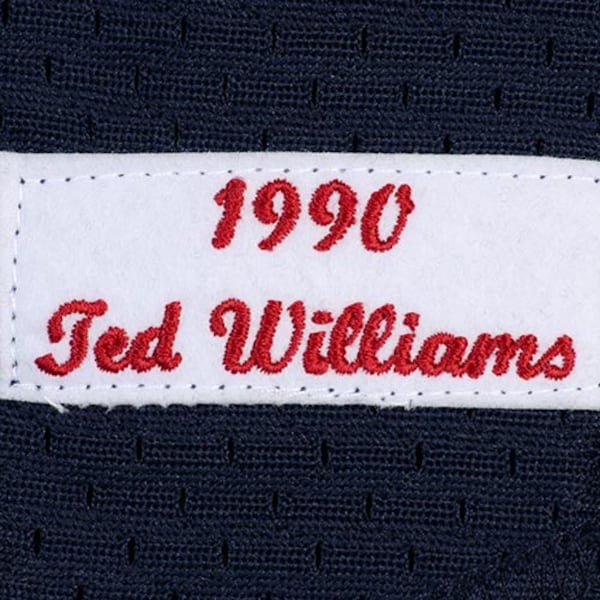 Ted Williams Boston Red Sox 1990 Authentic Cooperstown Collection Batting Practice Jersey - Navy Blue