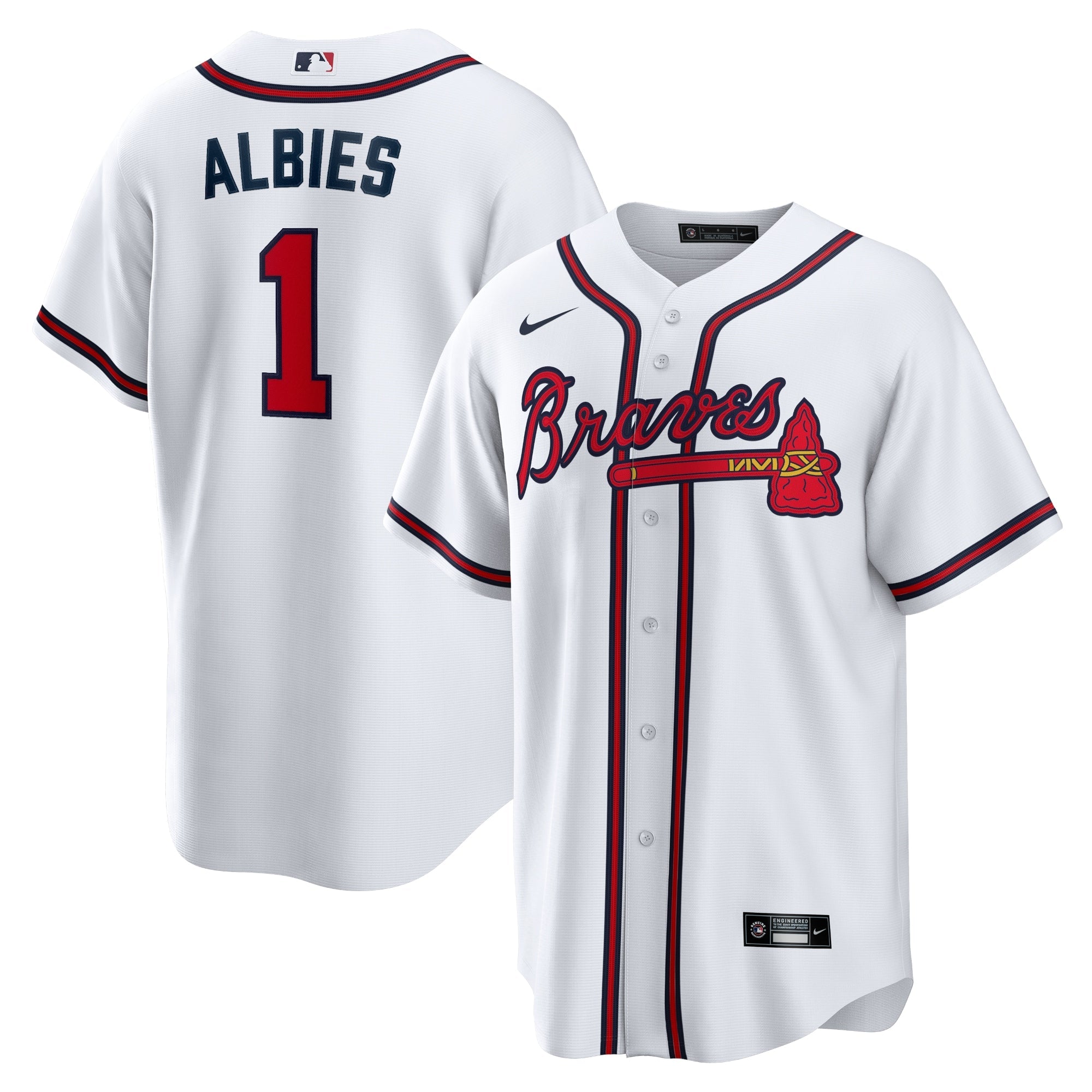 Ozzie Albies Atlanta Braves Nike Alternate Replica Player Name Jersey - Navy/Red/White