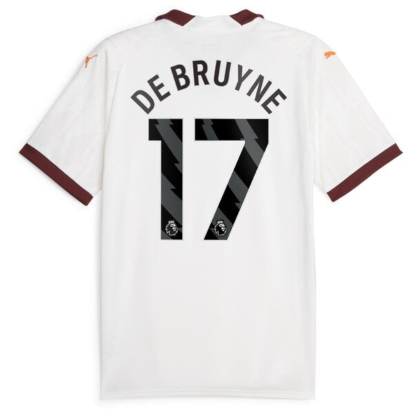 Kevin De Bruyne Manchester City Puma 2023/24 Away Replica Jersey - White