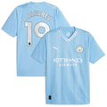 Julián Álvarez Manchester City Puma 2023/24 Home Replica Long Sleeve Player Jersey - Sky Blue