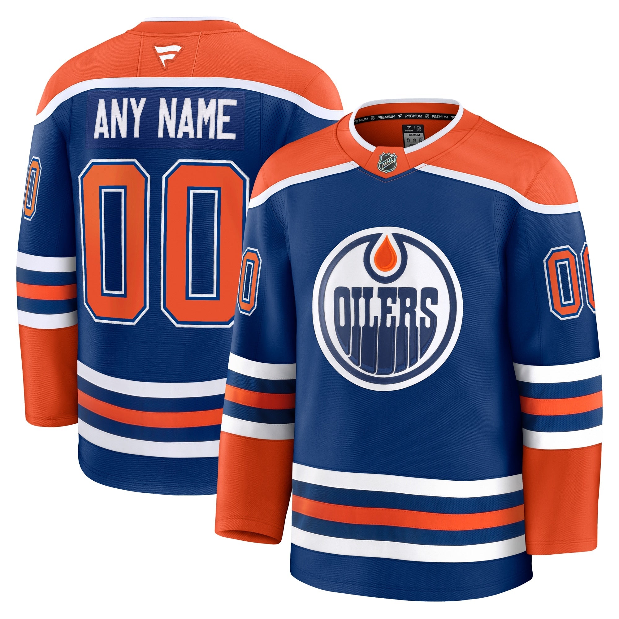 Edmonton Oilers  Away Premium Custom Jersey - White/Royal