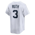 Babe Ruth New York Yankees Nike Throwback Cooperstown Collection Limited Jersey - White