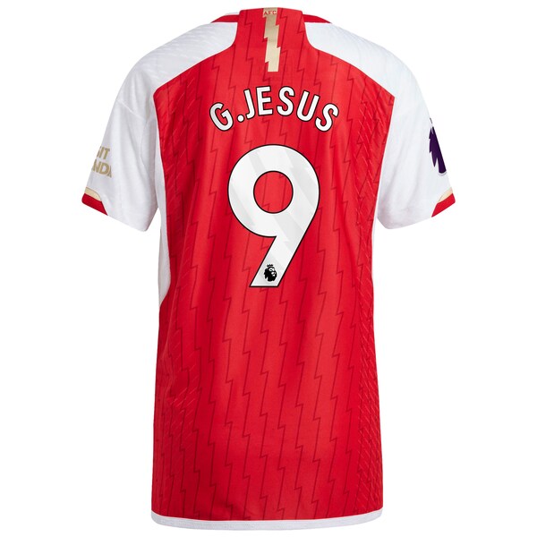 Gabriel Jesus Arsenal adidas 2023/24 Home Authentic Player Jersey - Red/Yellow