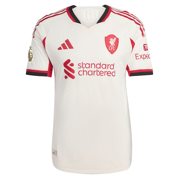 Liverpool adidas 2025/26 Away Authentic Custom Jersey - White/Green/Red