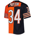 Walter Payton Chicago Bears 1985 Split Legacy Replica Jersey - Navy/Orange