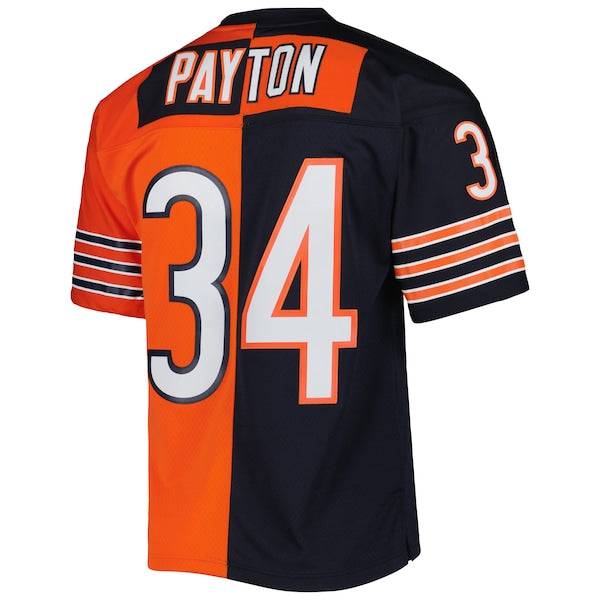 Walter Payton Chicago Bears 1985 Split Legacy Replica Jersey - Navy/Orange