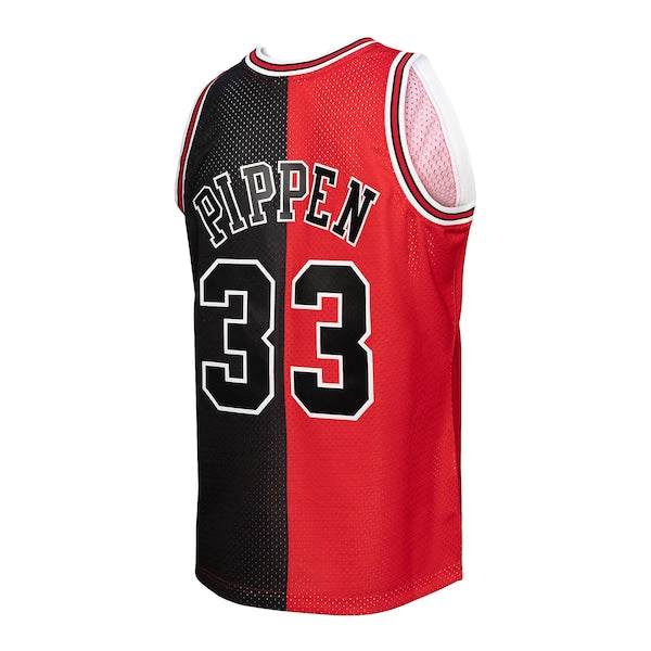 Scottie Pippen Chicago Bulls Hardwood Classics 1997/98 Split Swingman Jersey - Red/Black