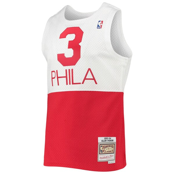 Allen Iverson Philadelphia 76ers 2003/2004 Hardwood Classics Swingman Jersey - White/Red