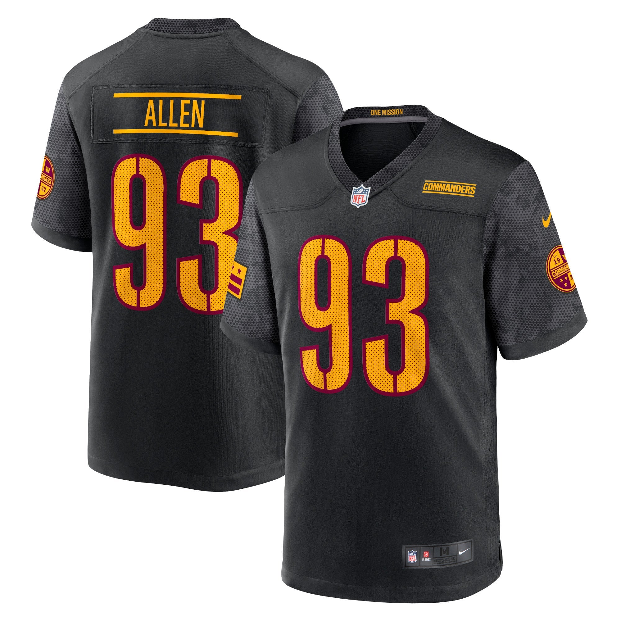 Jonathan Allen Washington Commanders Nike Youth Game Jersey - Burgundy/Black