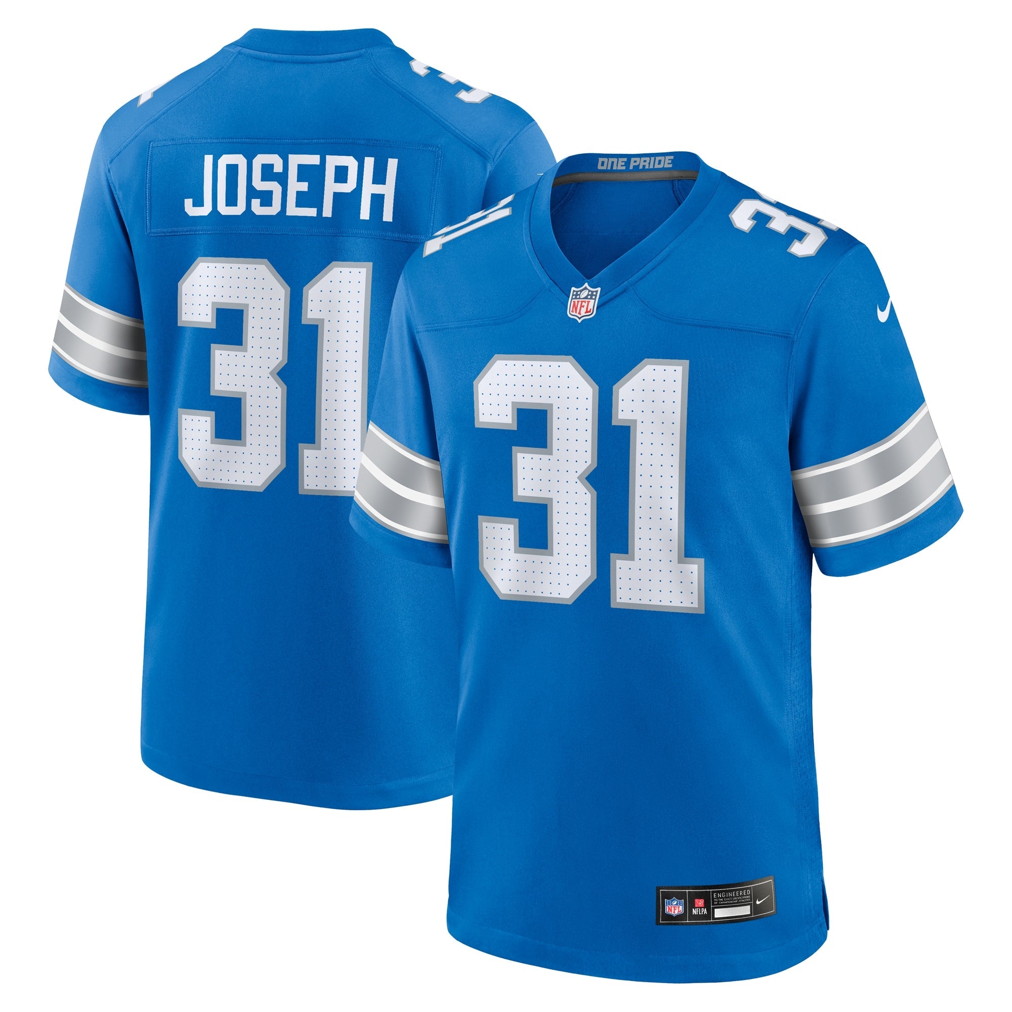 Kerby Joseph Detroit Lions Nike Game Jersey -  White/Blue