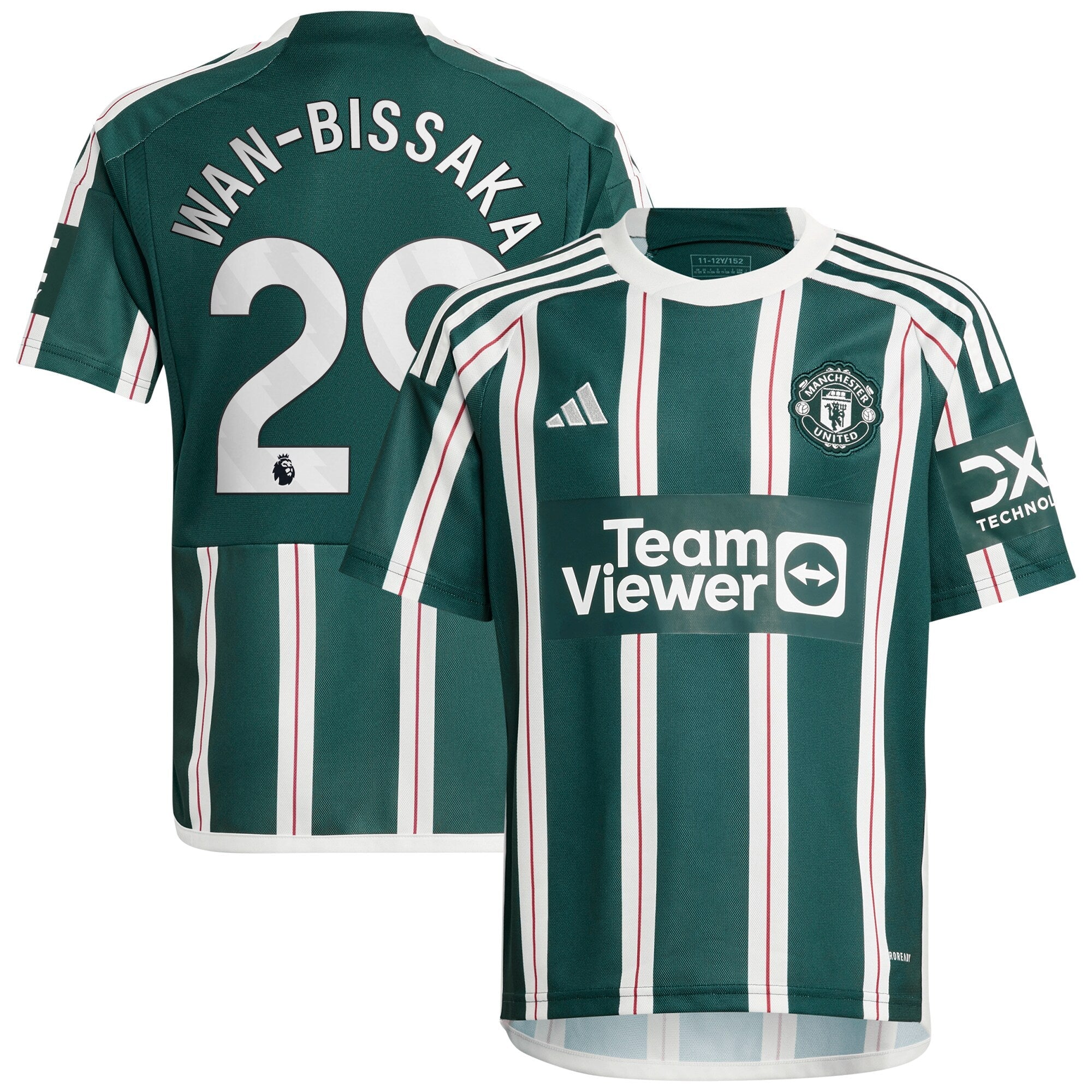 Aaron Wan-Bissaka Manchester United adidas Youth 2023/24 Third Replica Player Jersey - White/Green