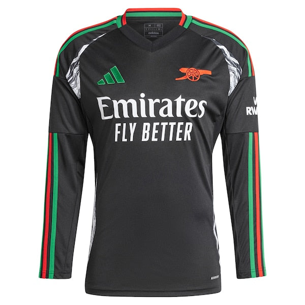 Arsenal adidas 2024/25 Away Replica Long Sleeve Jersey - Black