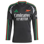 Arsenal adidas 2024/25 Away Replica Long Sleeve Custom Jersey - Black