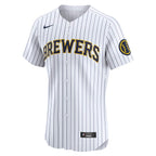 Milwaukee Brewers Nike Alternate Vapor Premier Elite Patch Jersey - White
