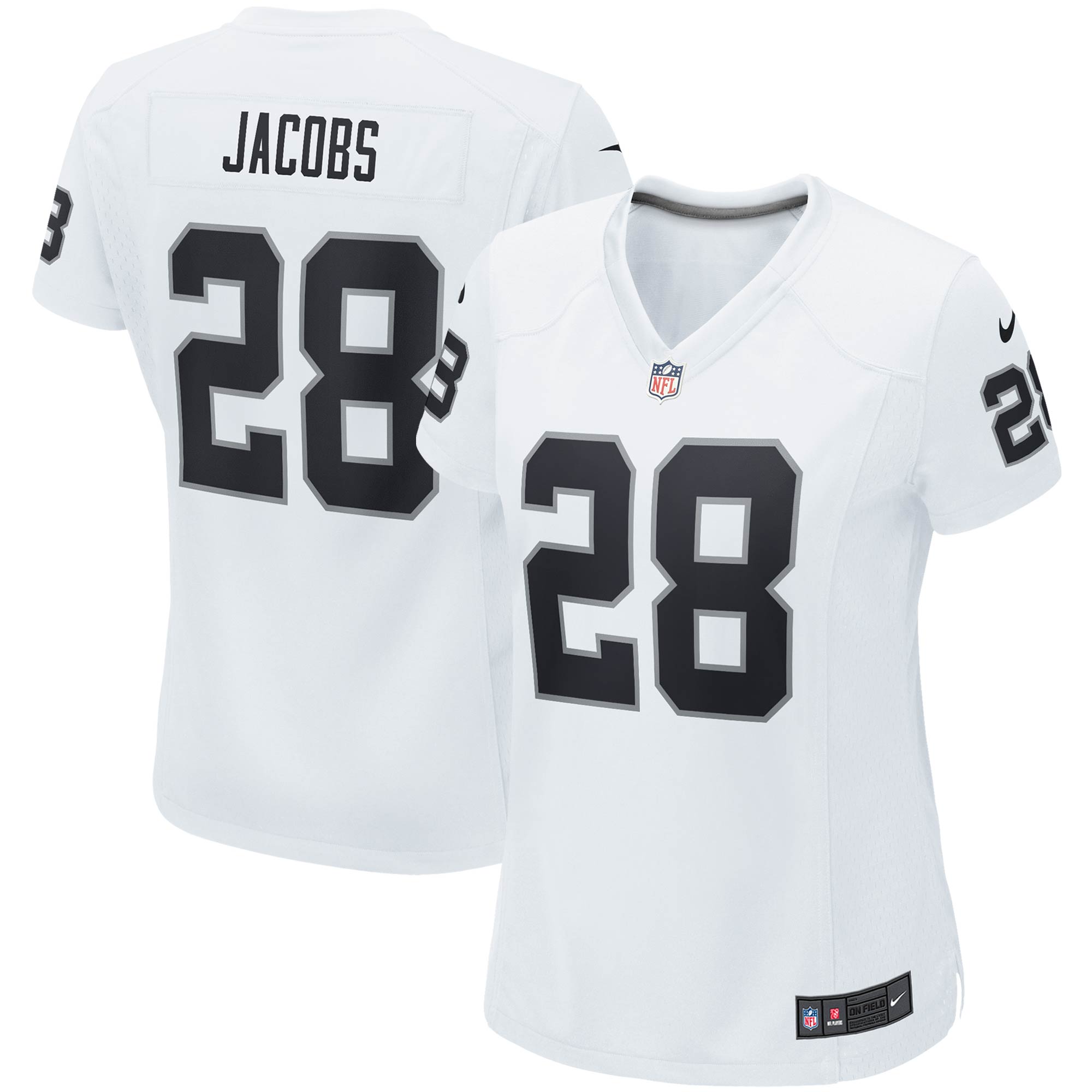 Josh Jacobs Las Vegas Raiders Nike Women's Game Player Jersey - Black/White