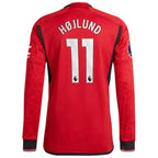 Rasmus Højlund Manchester United adidas 2023/24 Home Authentic Long Sleeve Player Jersey – Red