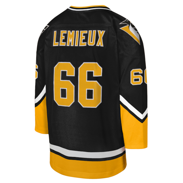 Mario Lemieux Pittsburgh Penguins  Youth 1992/93 Captain Patch Blue Line Player Jersey - Gold