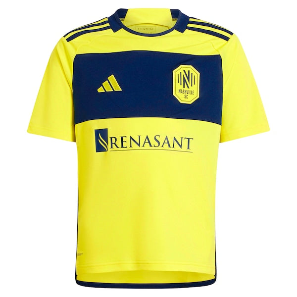 Nashville SC adidas Youth 2024 The 615 Kit Replica Custom Jersey - Yellow